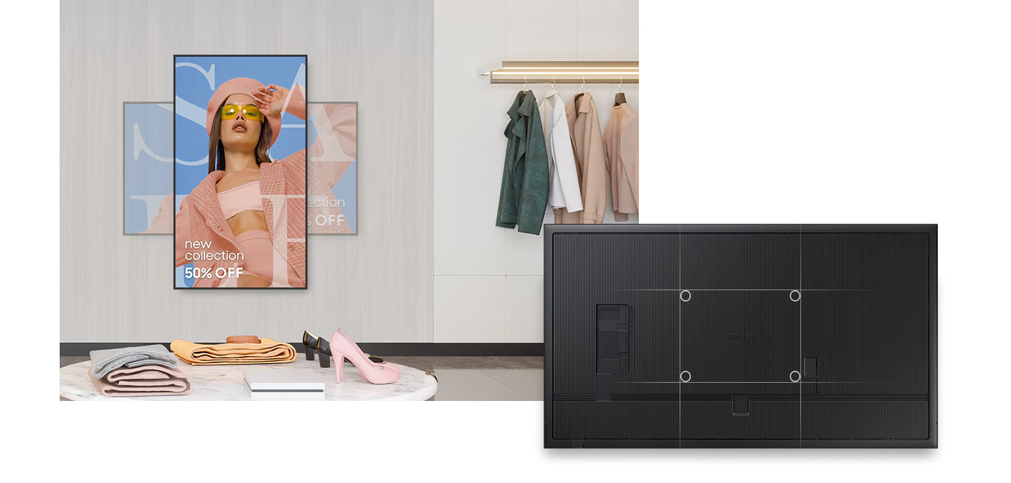 Samsung QHC Series 4K signage display side view